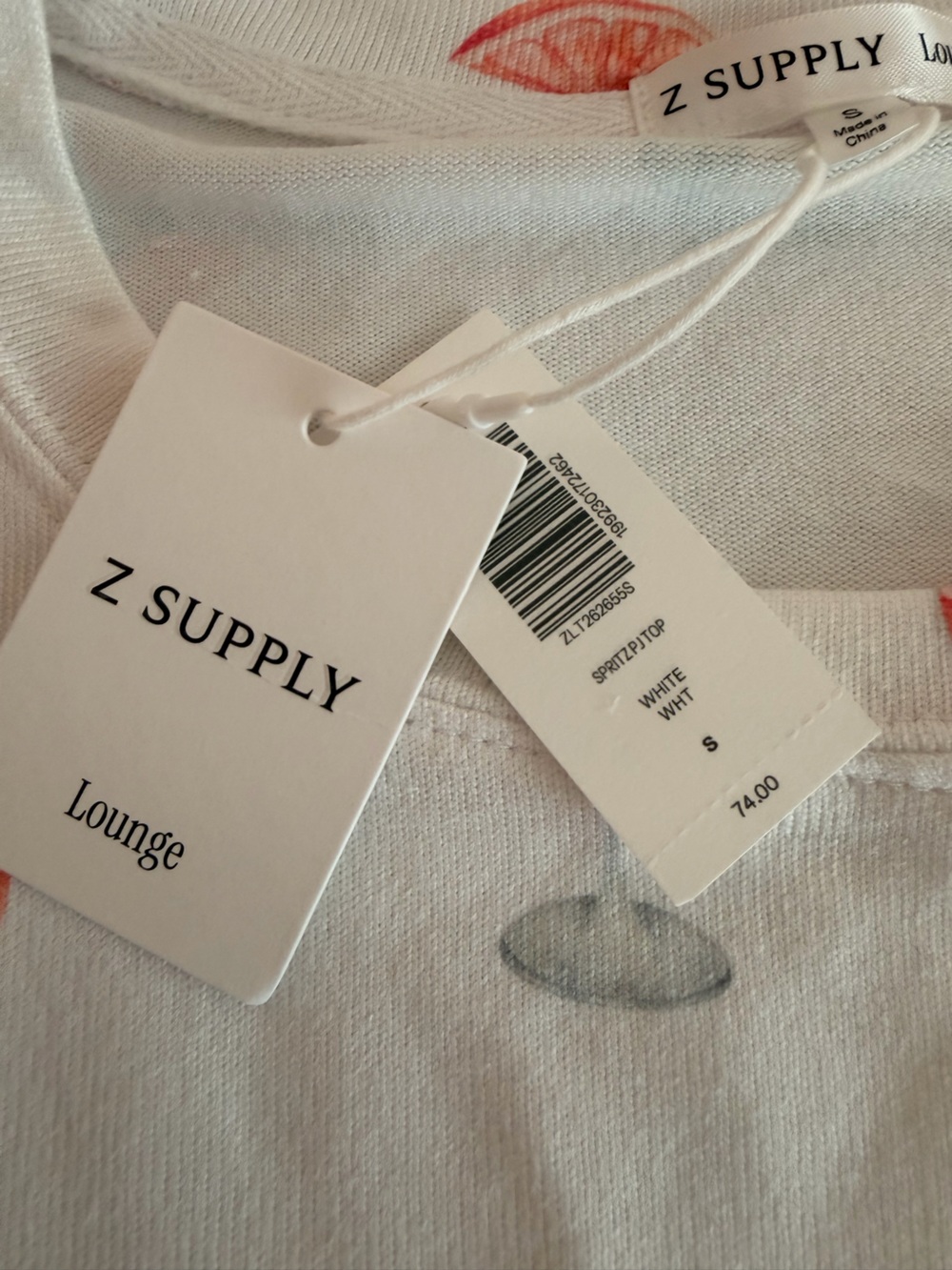 Z Supply Aperol Spritz Lounge Top & Shorts MATCHING SET White Multi (Size Small) - Picture 7 of 15